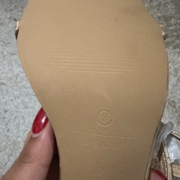 Lulus Nude Crocodile-Embossed Strappy High Heel Sandals Size 9 - Picture 5 of 6